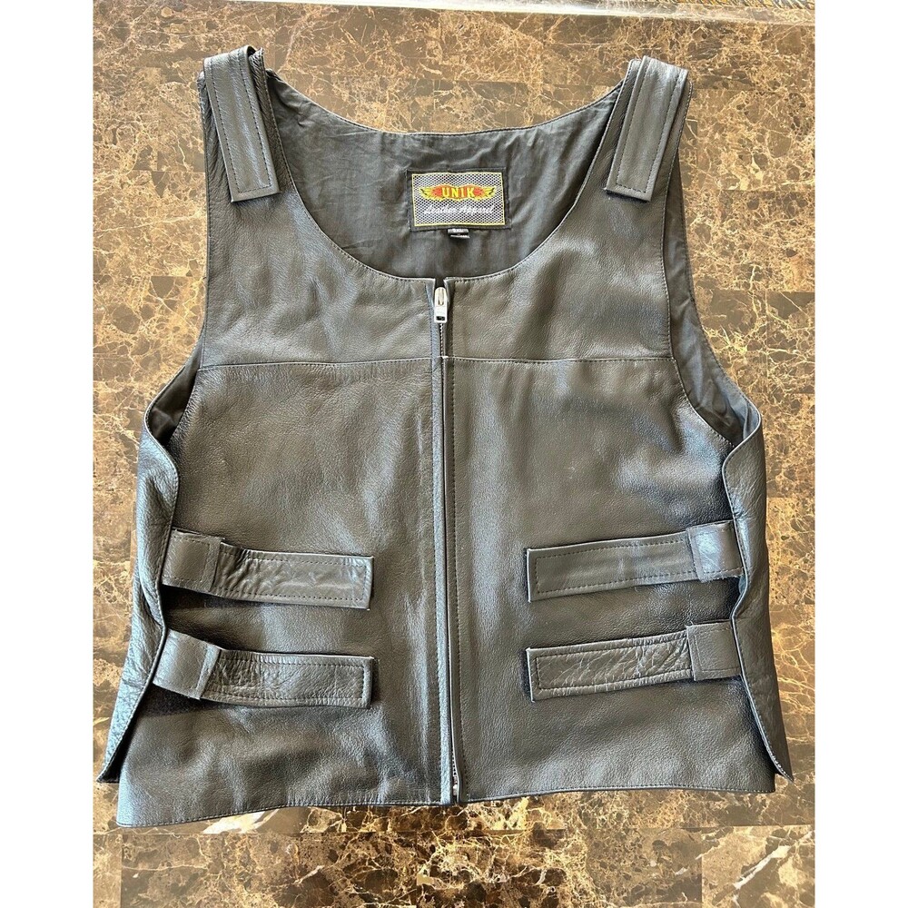 UNIK Custom Bilt Leather Biker Vest Men’s 5XL